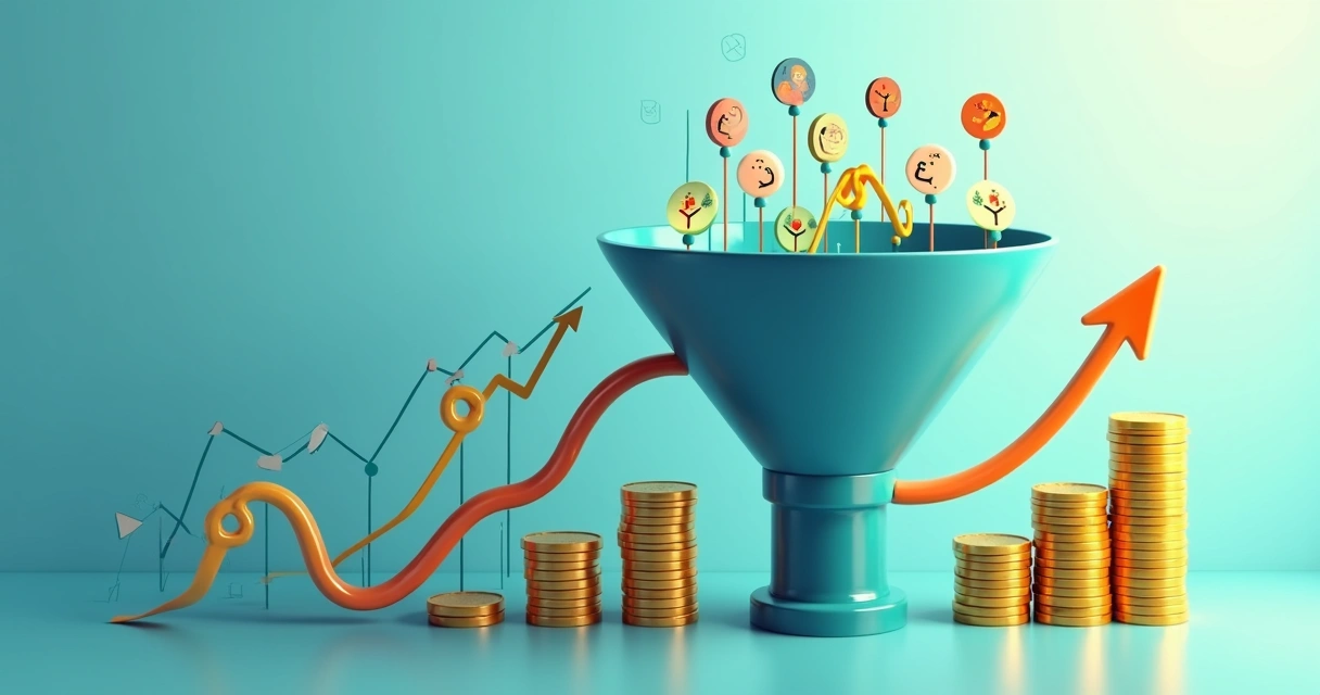 Representação visual de aumento de ROI após a qualificação de leads 