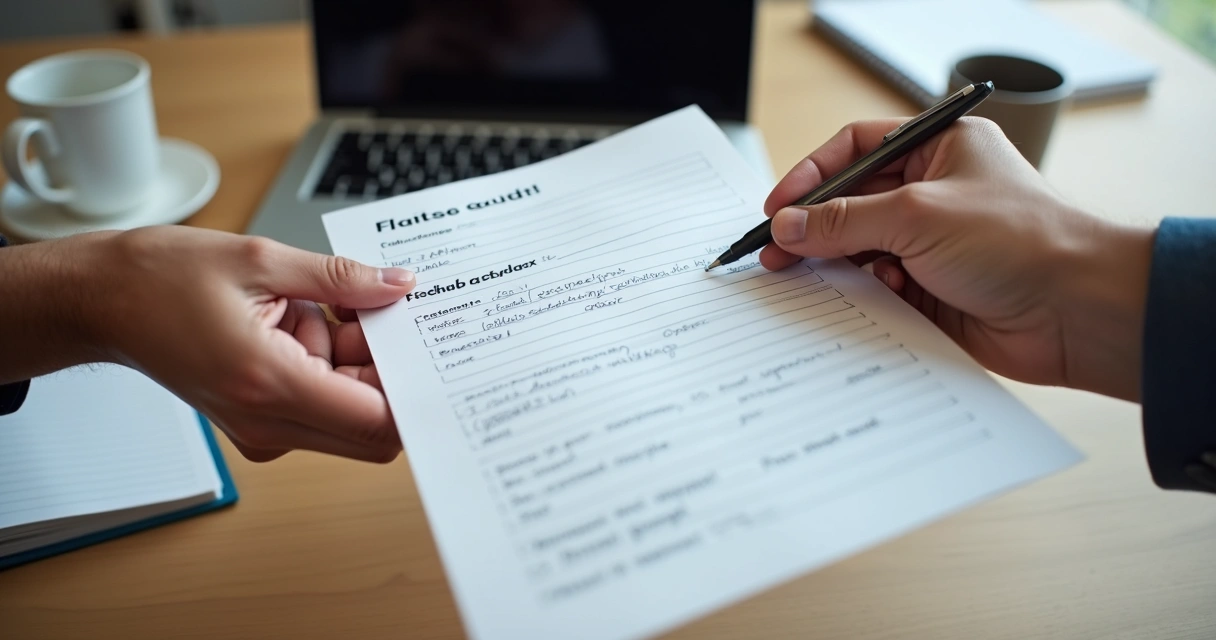 Persona entregando formulario de retroalimentación a otra persona