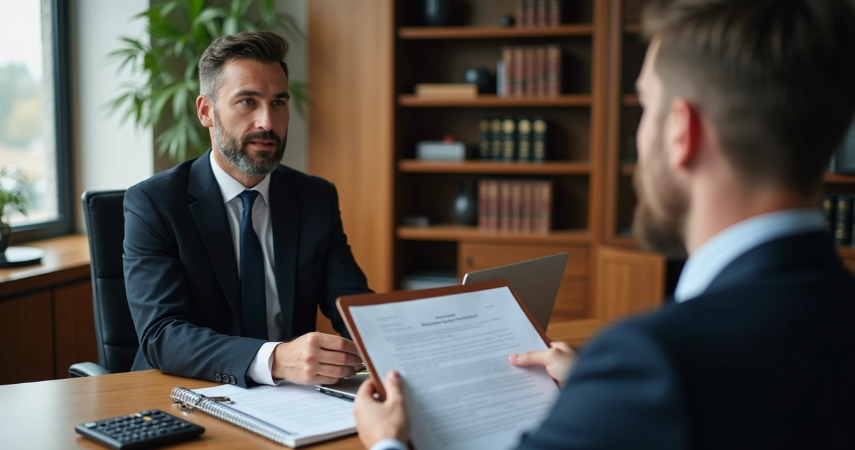 Reunião jurídica sobre locação em escritório 