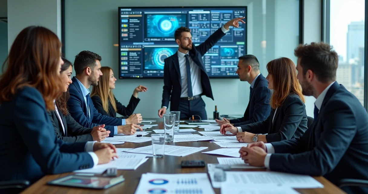 Advogados reunidos com peritos analisando provas de litígio de seguro 