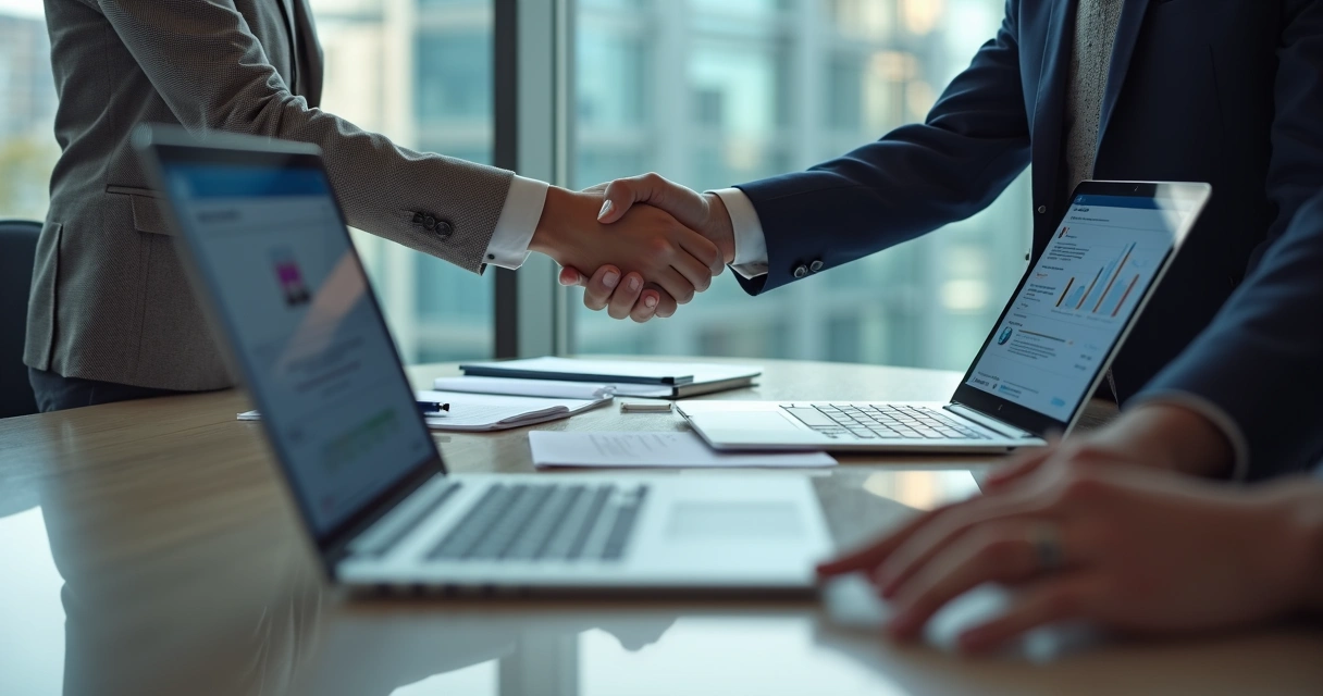 Profissional de vendas B2B em reunião agendada pelo LinkedIn
