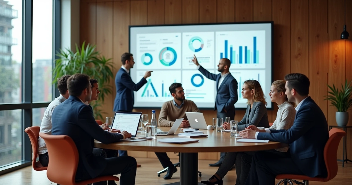 Reunião de equipe alinhando marketing e vendas B2B 