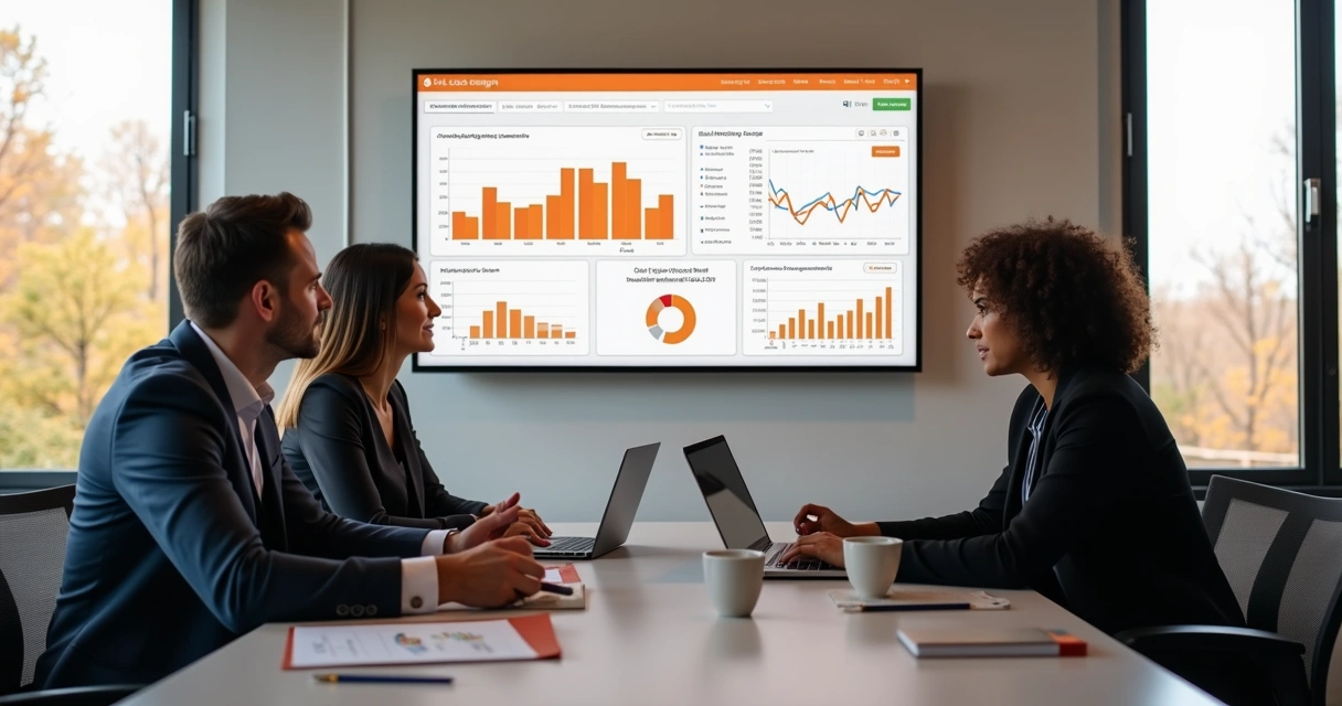 Equipe analisando resultados de campanhas automatizadas 