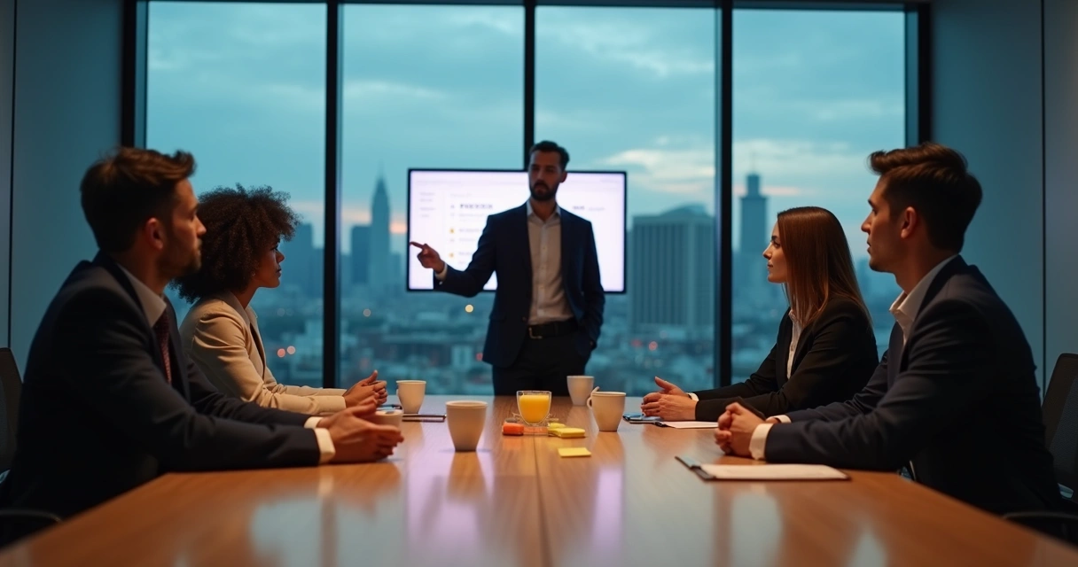 Equipe em reunião apática 