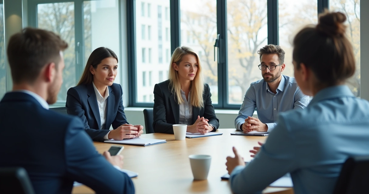 Equipe em reunião de apoio emocional no trabalho 