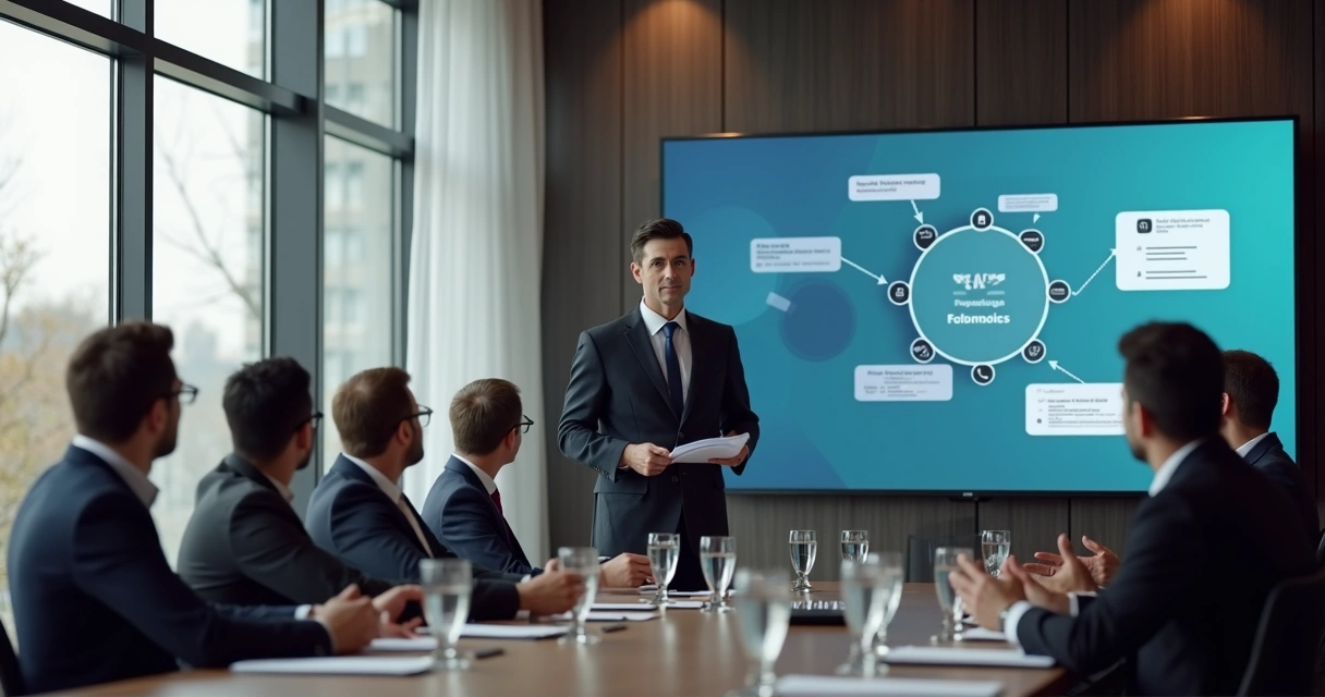 Reunião de negócios com contador apresentando proposta. 