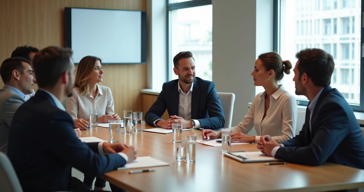 Pessoas em reunião presencial praticando atenção plena de forma discreta 
