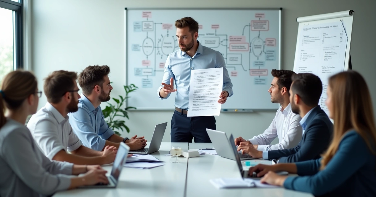 Empresários analisam fornecedor de IA em reunião 