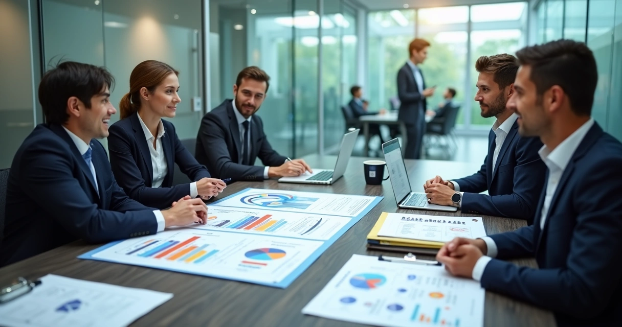 Reunião B2B com representantes alinhando metas de qualidade 