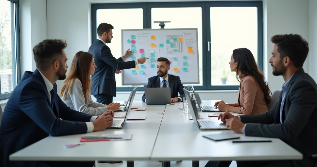 Equipe reunida discutindo expansão do BPO Financeiro 