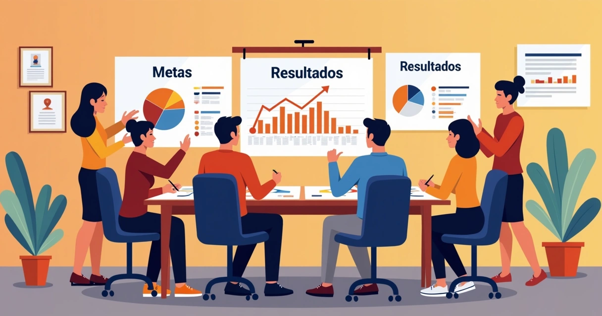 Grupo reunido ao redor de uma mesa definindo metas em uma campanha eleitoral. 
