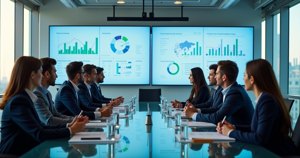 Equipe em reunião para acompanhar evolução dos OKRs