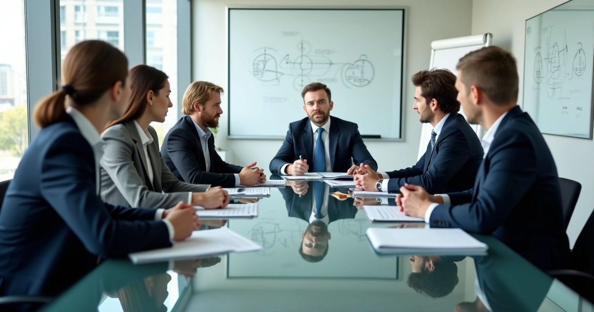 Equipe em reunião tensa com foco em dilema ético