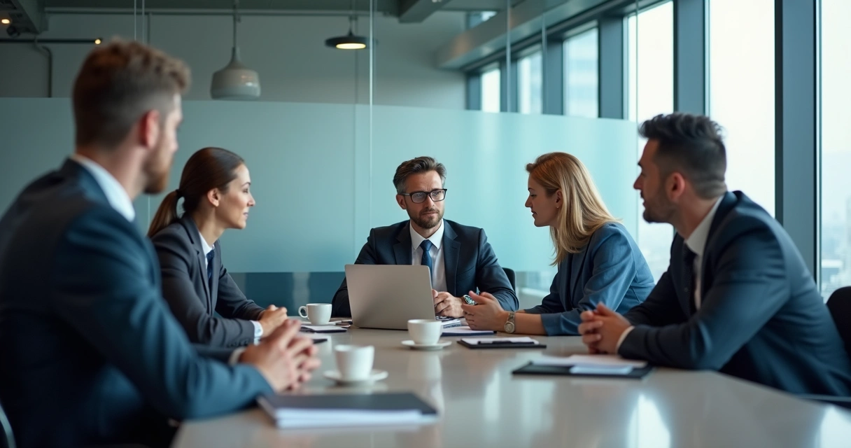 Equipe em reunião com clima tenso no escritório 
