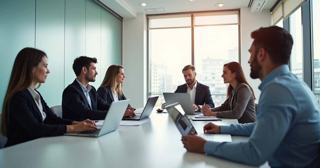 Equipe em reunião após momento de foco