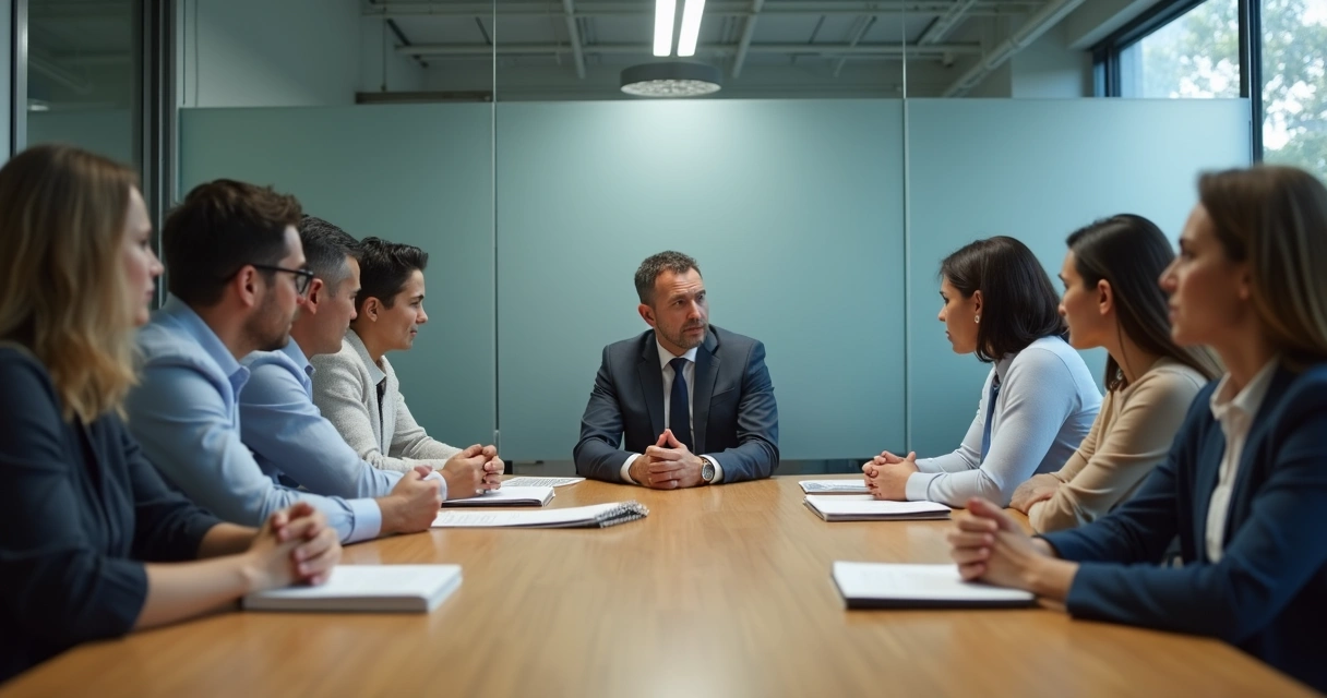 Reunião tensa com pessoas em disputa de fala 