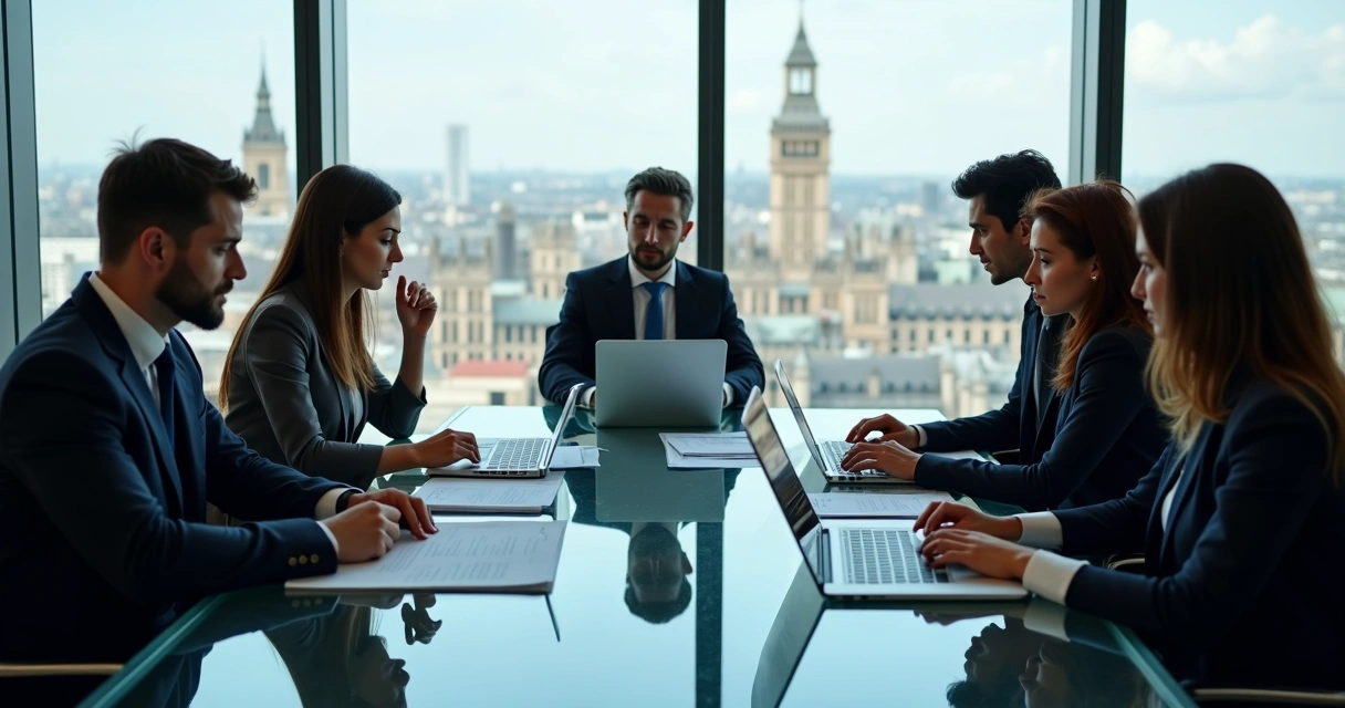 Equipe de compliance analisa documentos sobre sanções internacionais
