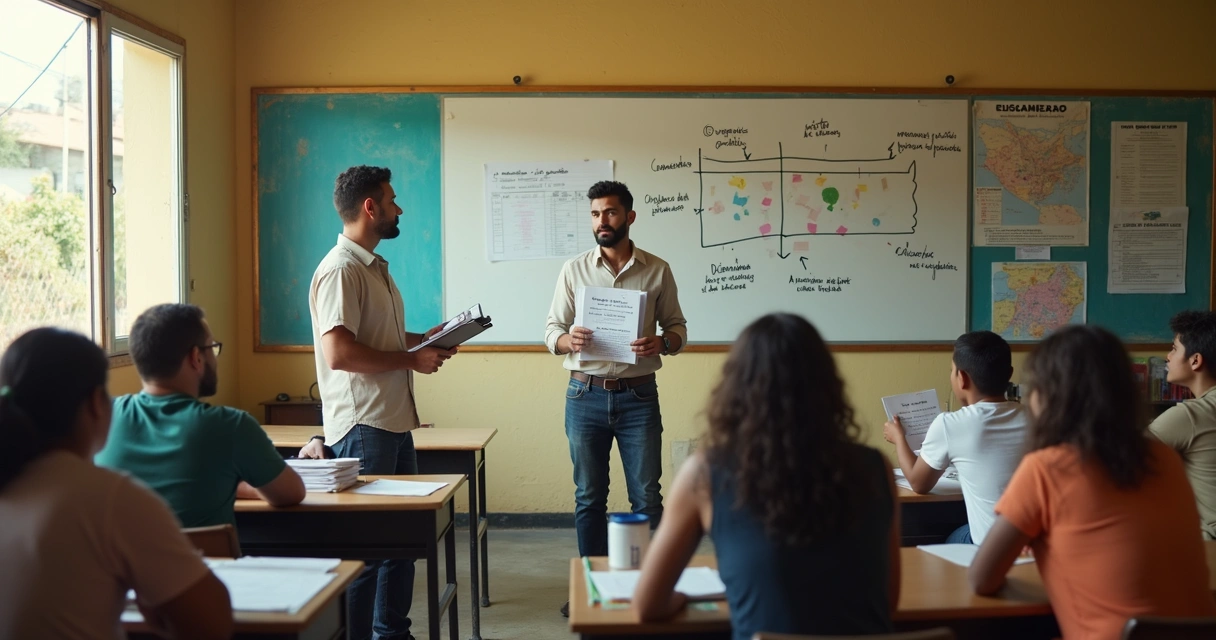 Pré-candidato a vereador em reunião comunitária em escola pública 