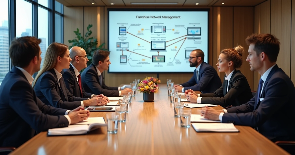 Reunião de conselho em diretoria de franquia 