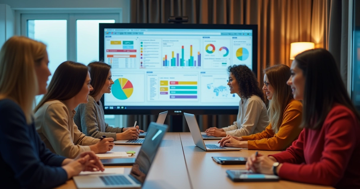 Reunião virtual de consultoria digital com equipe diversa em chamada de vídeo 