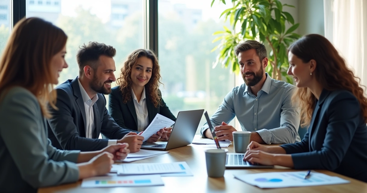 Profissionais de contabilidade em reunião de planejamento 