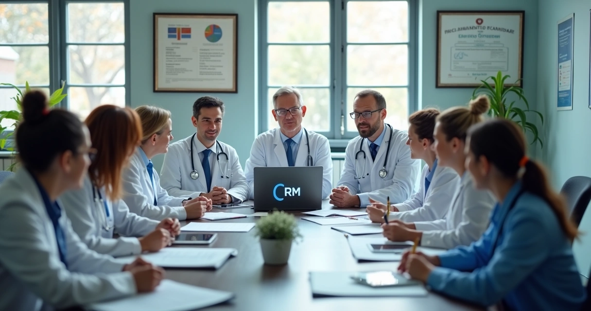 Reunião de médicos em sala de conferência em um conselho de medicina. 