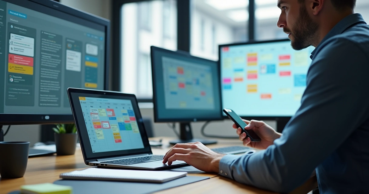 Calendário cheio e profissional em reunião online