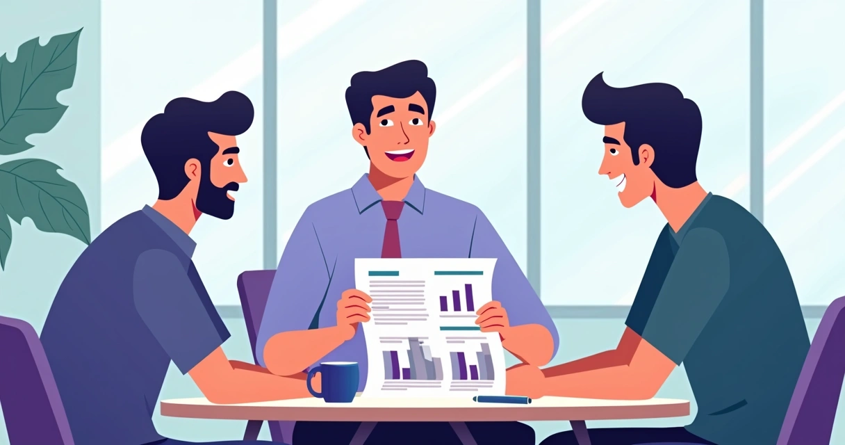 Gestor de parcerias mostrando planilha de KPIs a parceiros 