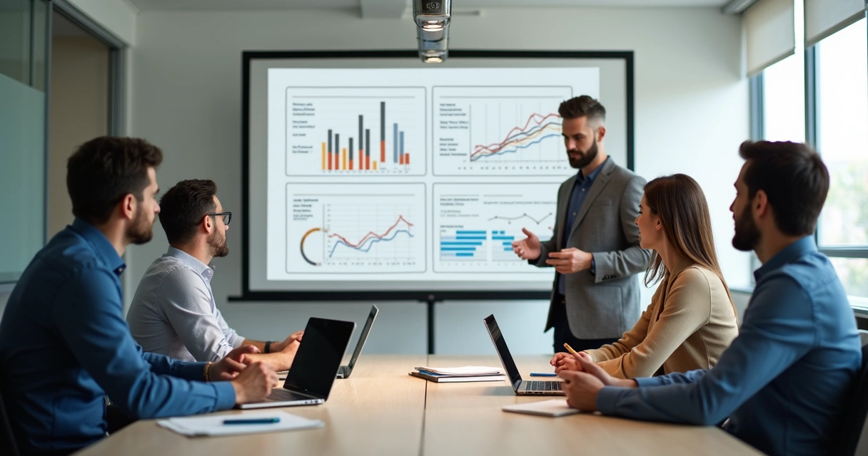 Equipe de pequena empresa em reunião de planejamento ao redor de uma mesa