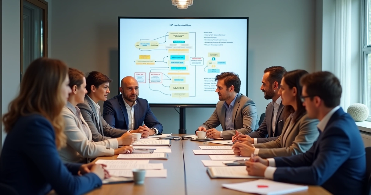 Reunião de departamento discutindo impactos da reforma tributária no eSocial 