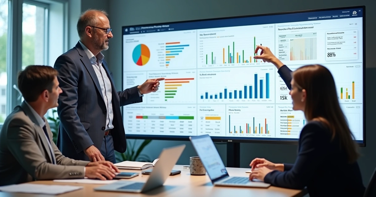 Reunião de tecnologia estudando dados de segmentação 