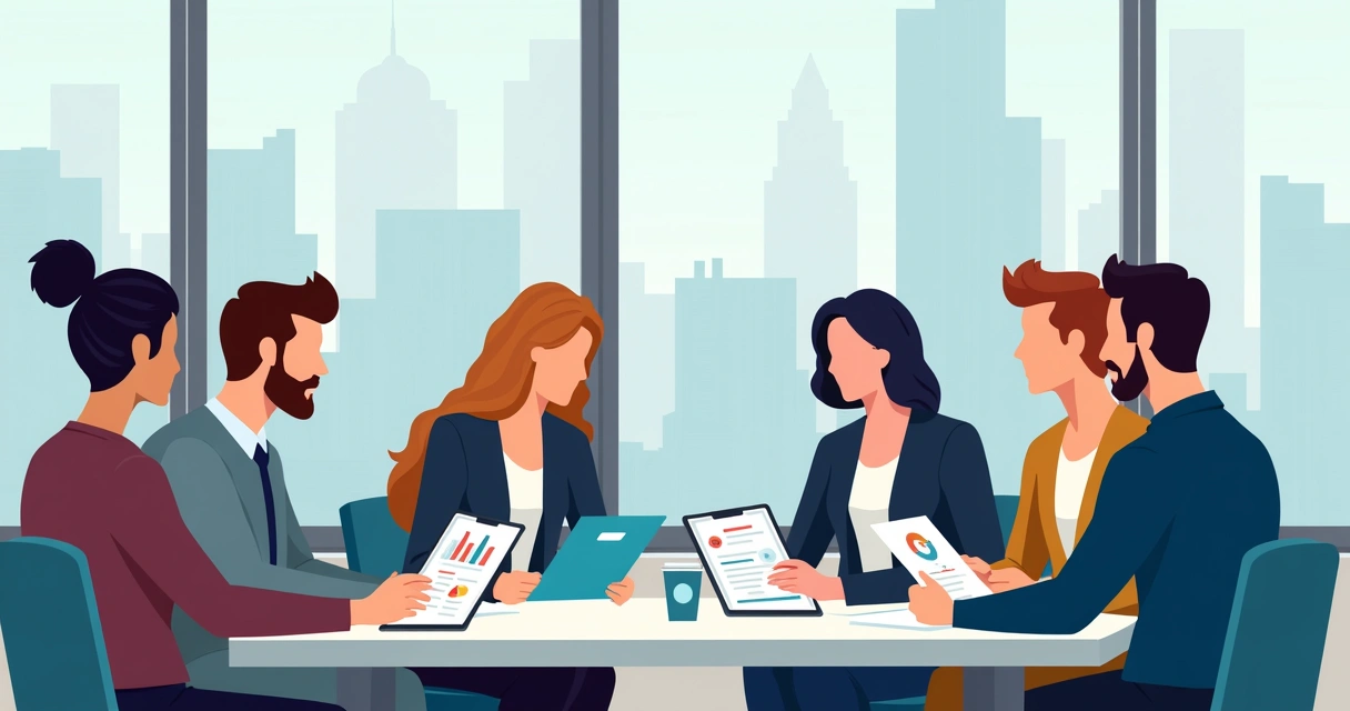 Grupo de empreendedores em reunião discutindo cases de sucesso 