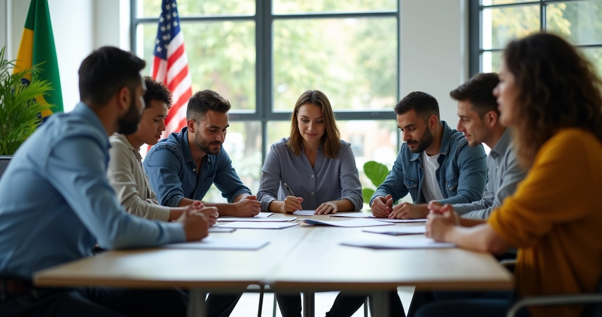 Impostos nas LLC: dúvidas frequentes esclarecidas de forma clara 2 Reunião de empresários brasileiros discutindo LLC