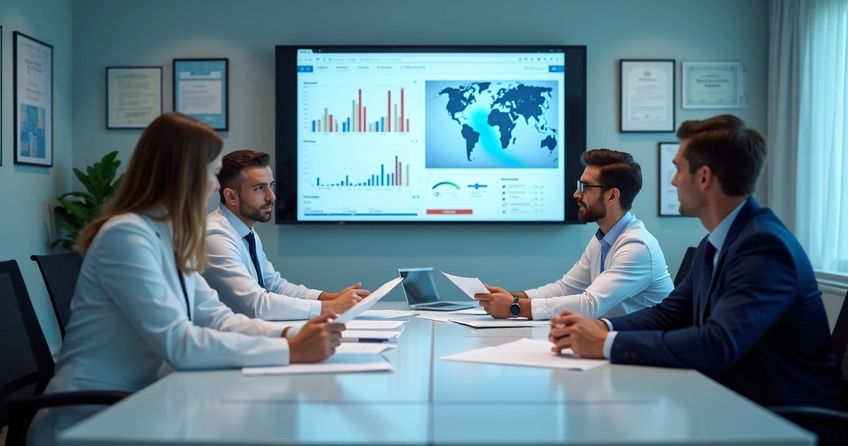 Equipe de auditores discutindo melhoria em instituição de saúde