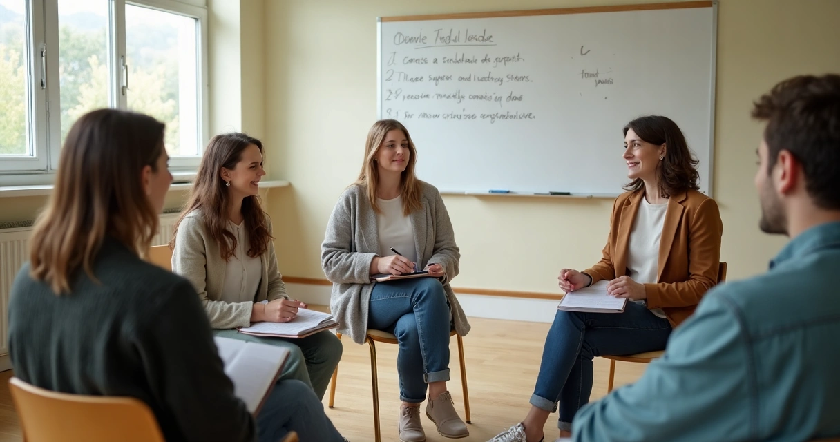 Educadores reunidos em formação sobre escuta emocional na escola