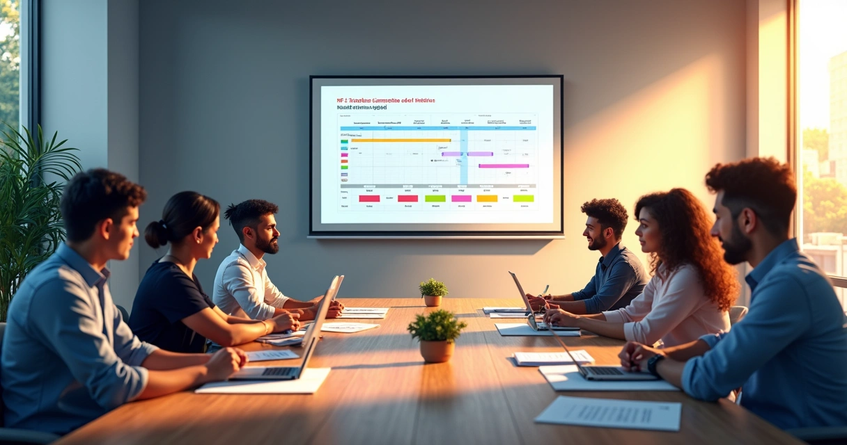 Reunião de equipe de escritório contábil discutindo atualização NT 2025.002 