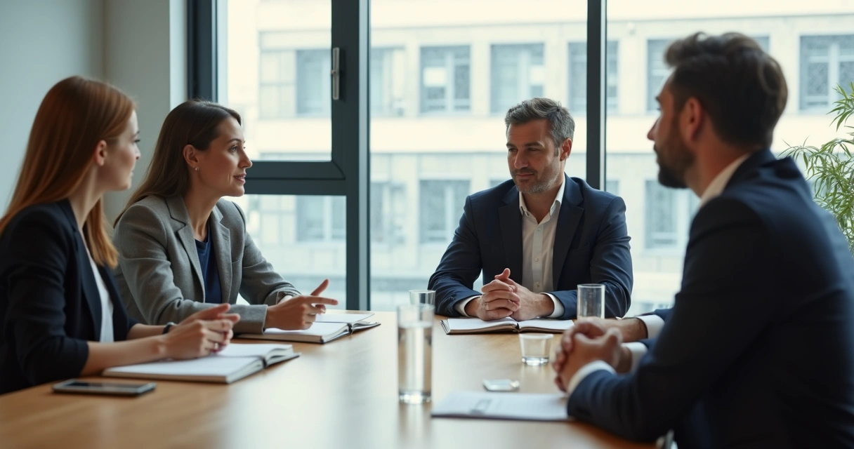 Liderança em roda de conversa com equipe 