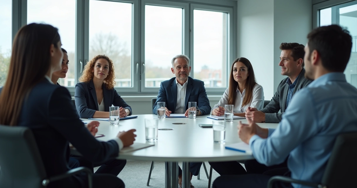 Equipe em reunião com escuta atenta no escritório 
