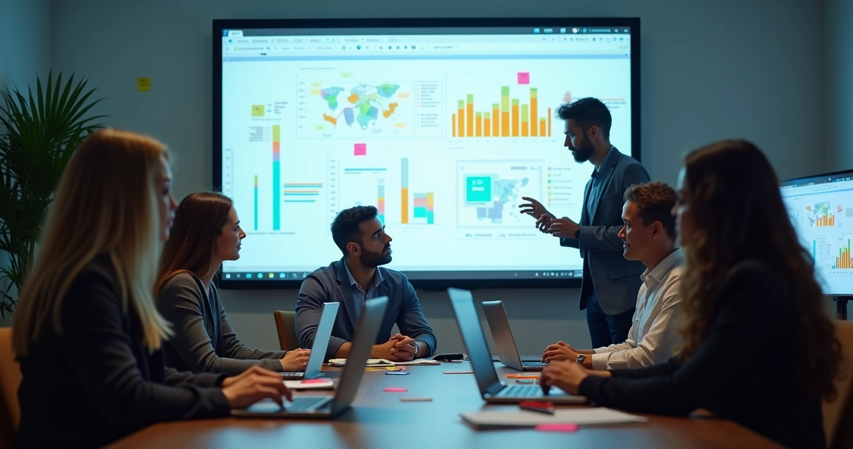 Equipe reunida planejando estratégia digital em Vitória 