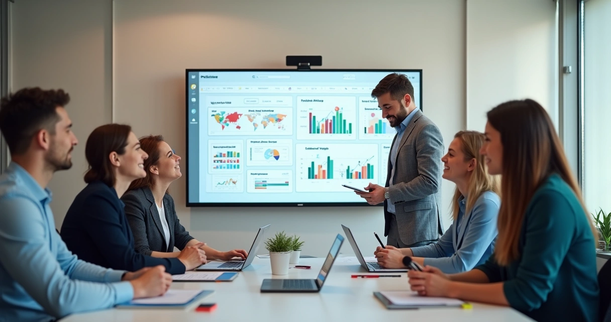 Grupo em reunião traçando estratégias de crescimento digital 