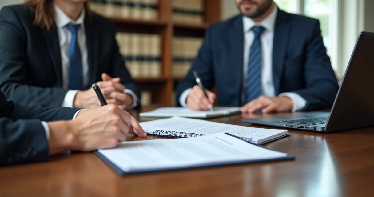 Reunião de estratégia recursal com advogado e cliente analisando o recurso em segunda instância