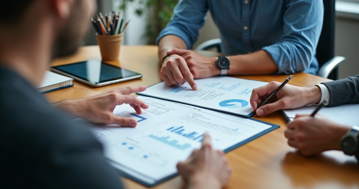 Reunião entre cliente e equipe para definir estratégia do site 