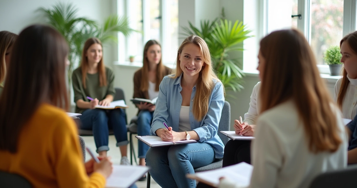 Estudantes em roda de conversa com escuta equilibrada 