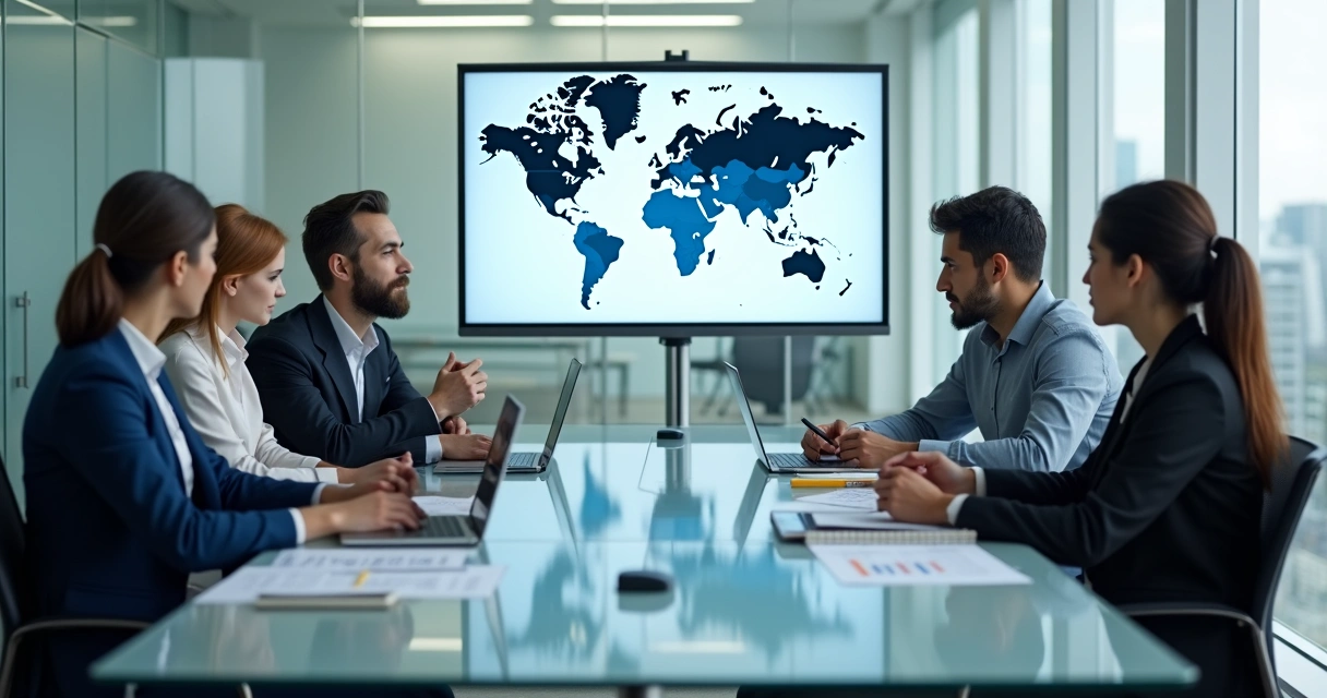 Reunião multicultural sobre dilema ético corporativo