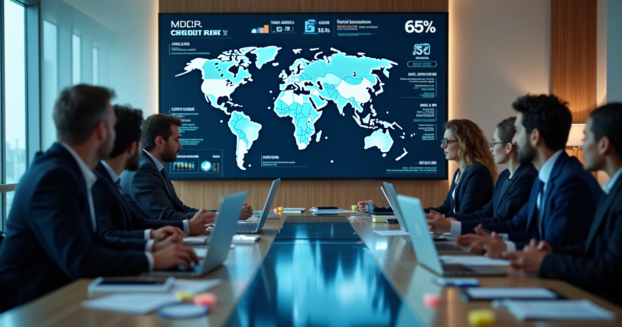 Executivos analisam painel de risco 