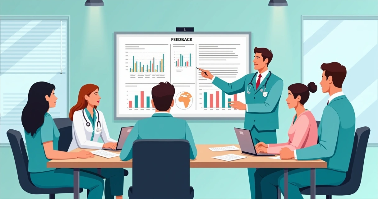Pilares da Auditoria Clínica: Como Garantir Qualidade e Segurança 4 Equipe analisando resultados de auditoria clínica em reunião