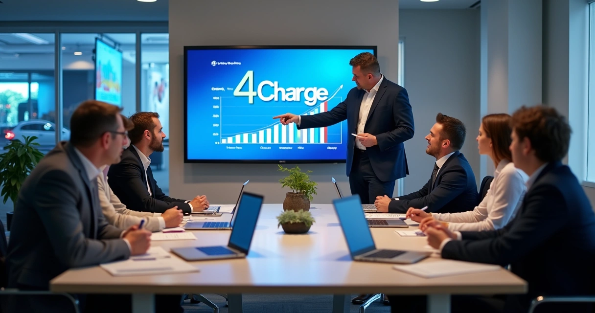 Grupo de franqueados em treinamento e suporte colaborativo 