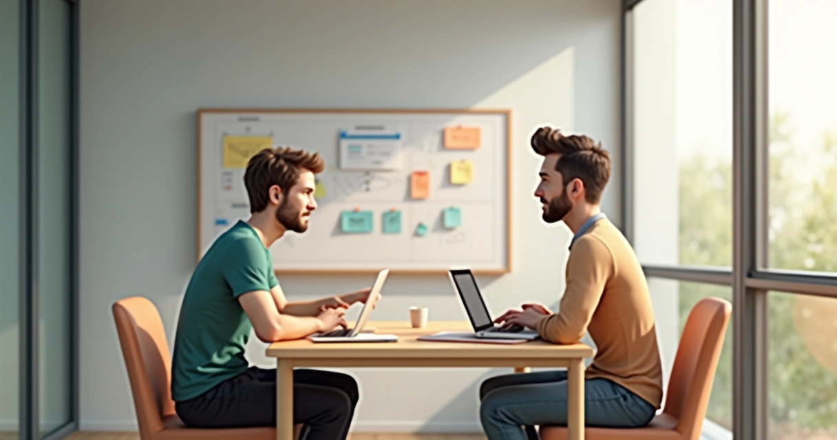 Founder-led Growth (FLG) vs Sales-led Growth (SLG): definições e diferenças para empresas B2B Fundadores em uma reunião fechando vendas diretamente.