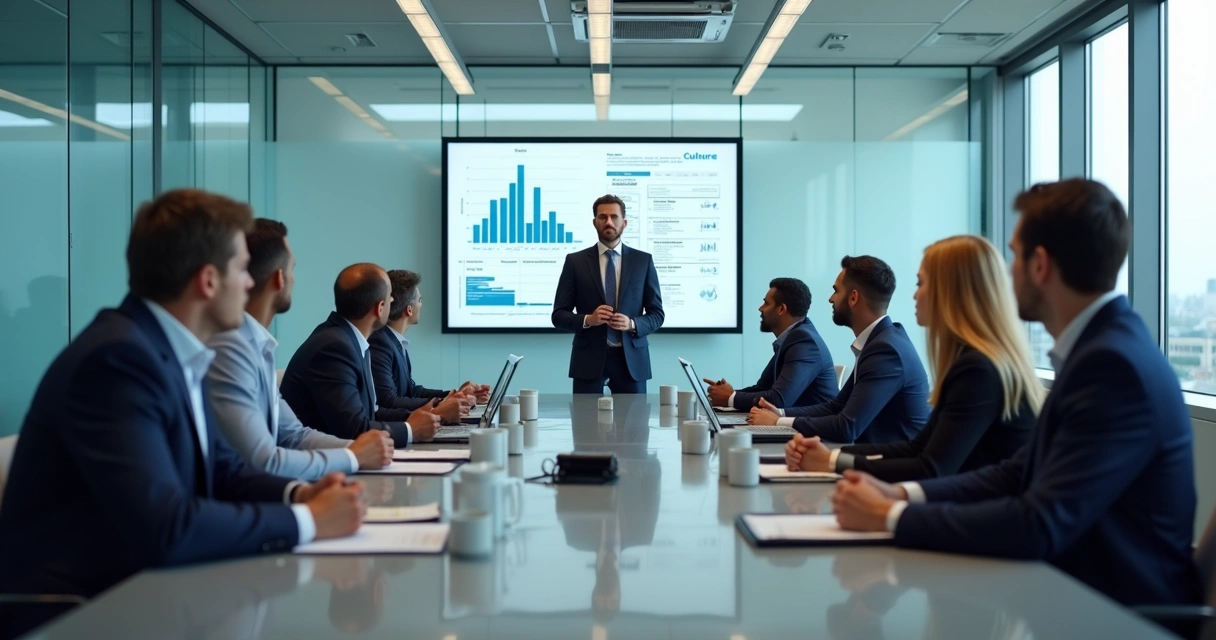 Lideranças e equipes em reunião de integração empresarial 