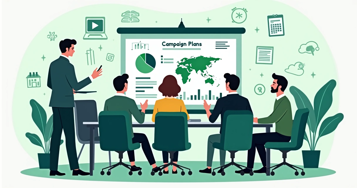 Equipe de gabinete reunida com computador e gráficos digitais 